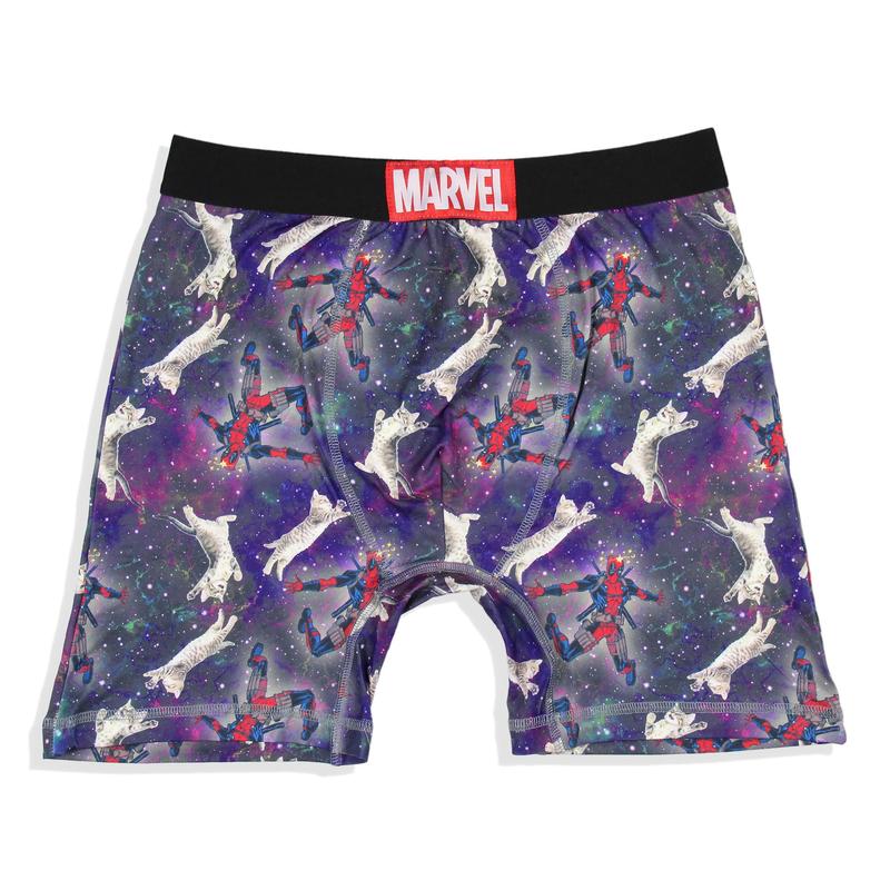 Marvel Mens' 2 Pack Deadpool Cat Symbol Boxers Underwear Boxer Briefs