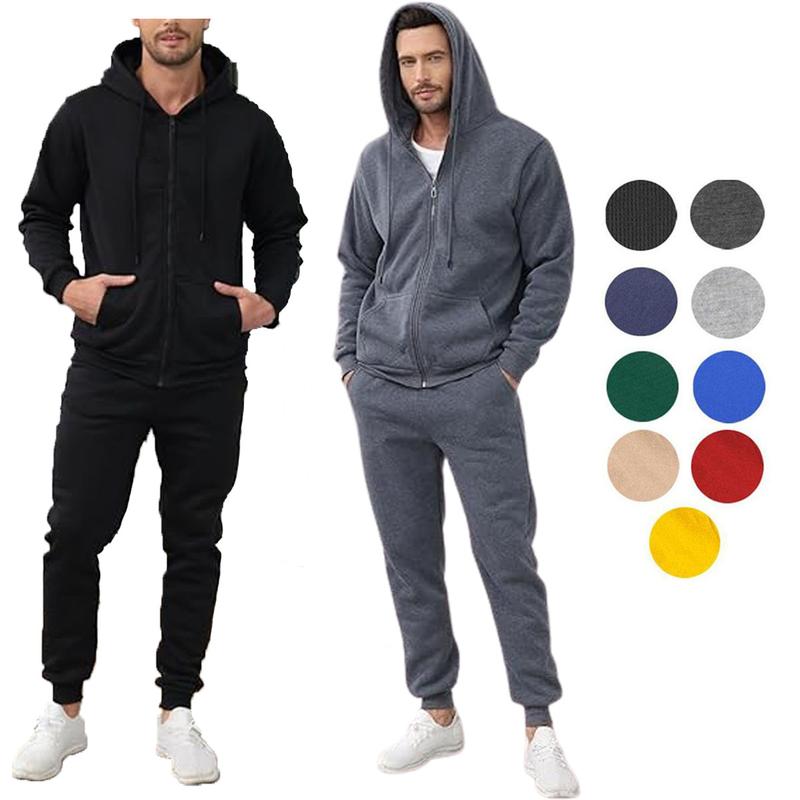 Men's Fleece-Lined (Full Zip or Pullover) Hoodie & Jogger 2 Piece Set