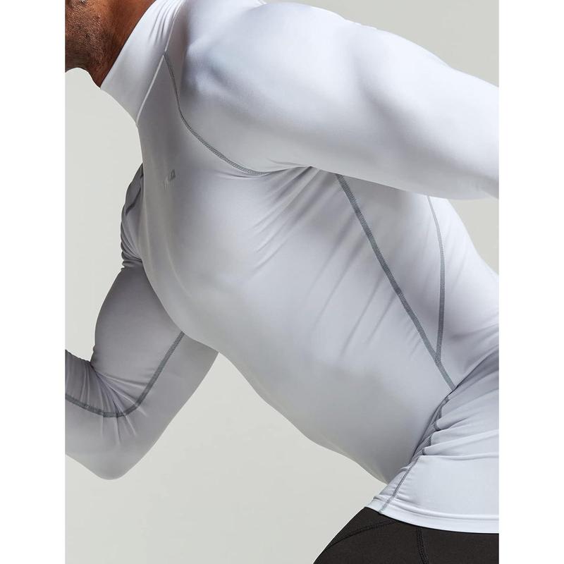 Men's Thermal Long Sleeve Compression Shirts, Mock Turtleneck Winter Sports Running Base Layer Top