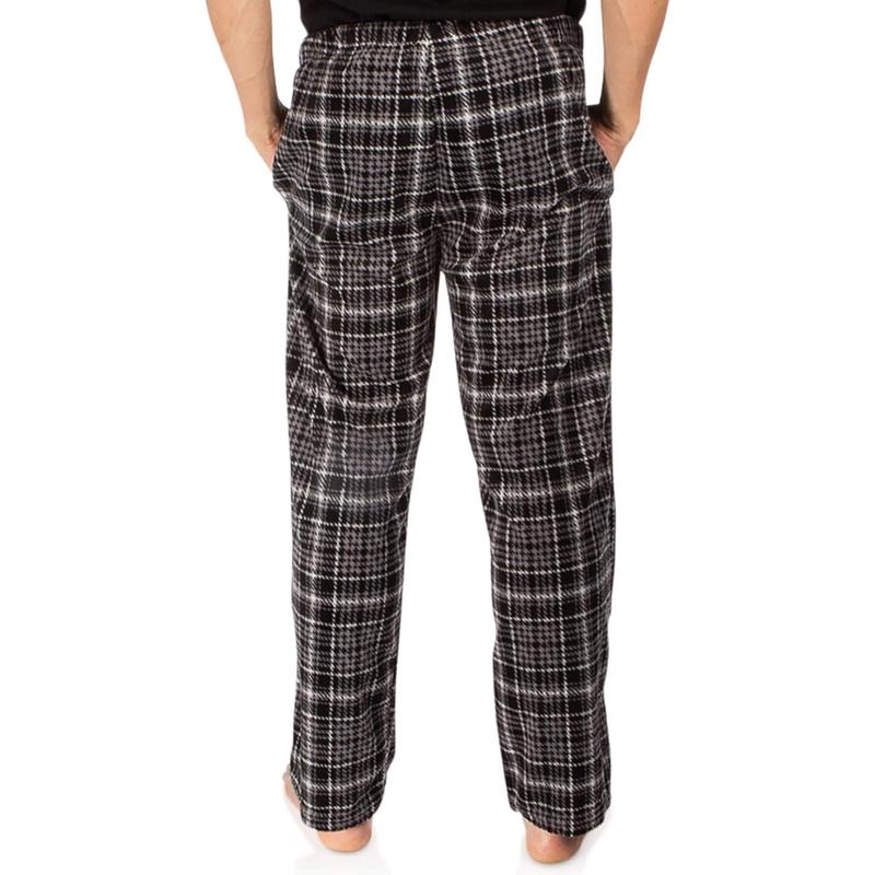 1PCK or 3PCK Mens PJ Pajama Pants Bottoms Fleece Lounge Pants Sleepwear Plaid PJs with Pockets Microfleece