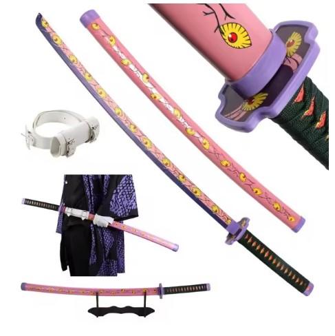 41 inch Demon Slayer Samurai Katana Sword With Belt And Holder Tanjiro Cosplay Props Decoration