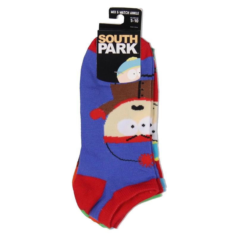 South Park Socks Adult Cartman Kyle Stan Kenny Butters Characters Mix And Match Ankle Socks 5 Pairs