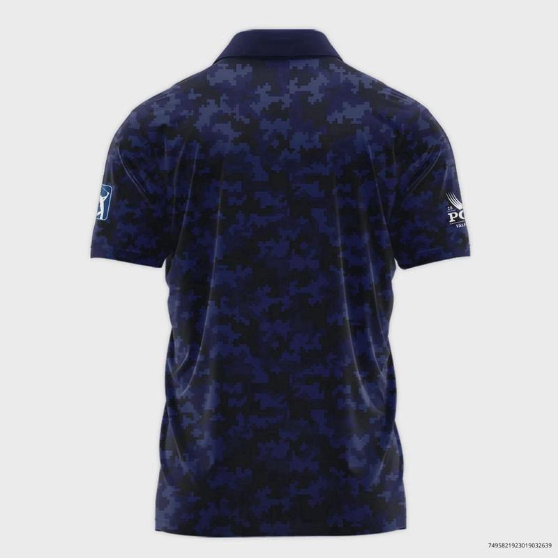 Golf 2024 PGA Championship Callaway Polo Shirt Blue Camouflage Pattern Sport All Over Print Polo Shirt For Men