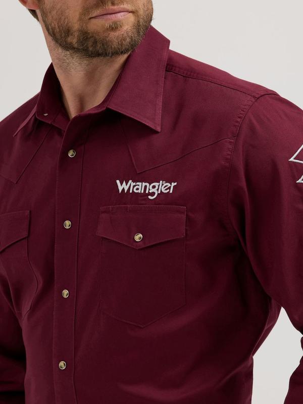 Casa Raul Wrangler Logo Burgundy Solid - Mens Shirt  - 112355405