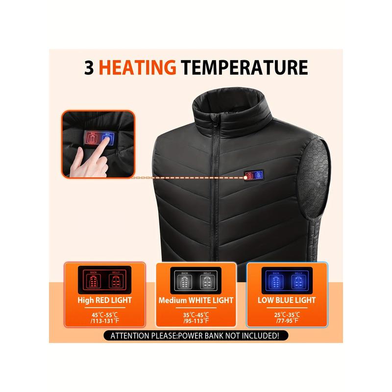 202417 Heating Zones Smart Electric Heated Vest For Men Women USB Rechargeable 3 Temperature Heating Outdoor Vest For Winter Camping Hunting Skiing Lightweight Washable Heated Jackets (No Battery)dandy Menswear Tops Casual