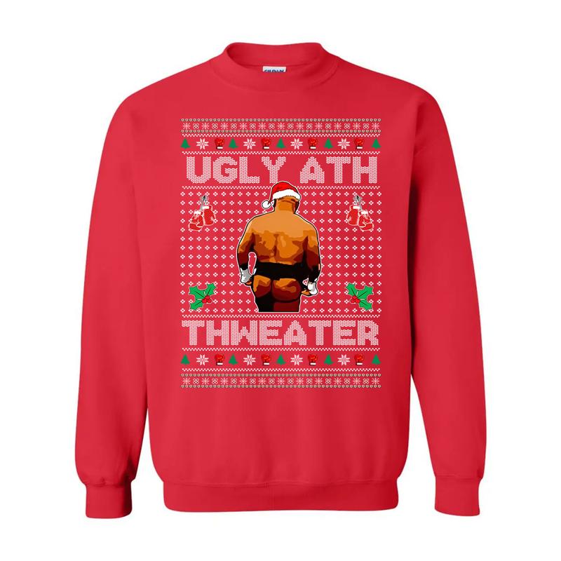 Mike Tyson Ugly Ath Thweater Shirt | Ugly Christmas Sweater | Funny Christmas Sweater | Holiday Crewneck Sweater