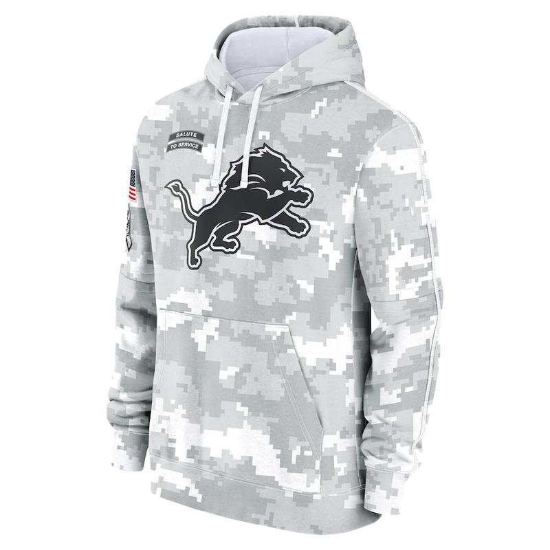 (Print Full Logo) All Over Print Men's Ditr0it Lion$ 2024 Salute to Service Club Fleece Pullover Hoodie - Arctic Camo Unisex Football Jersey Outdoor Activity Sportwear Untouchable Rivals New Collection