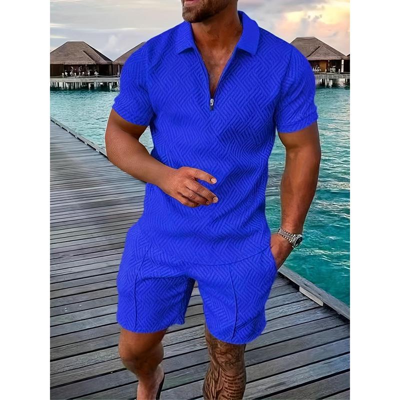 2 counts Outfits For Men, Casual Short Sleeve Lapel Shirt And Drawstring Shorts Set For Summer, Men's Clothing For Vacation Workout Menswear Overalls Suits Underwear Formal Wear Formal Human Tropical