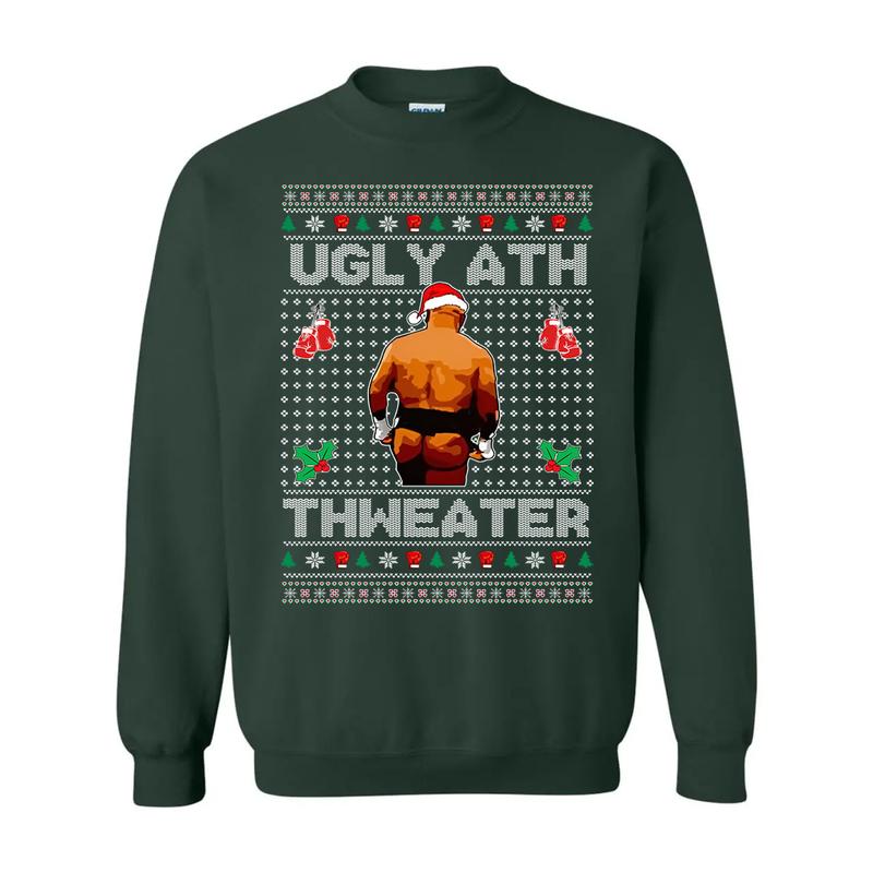 Mike Tyson Ugly Ath Thweater Shirt | Ugly Christmas Sweater | Funny Christmas Sweater | Holiday Crewneck Sweater