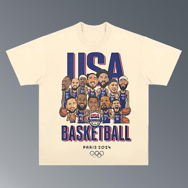 LEBRON'S T-shirt USA Basketball Olympic 2024, Hiphop Retro Vintage 90s Graphic Basketball Shirt, Basketball Fan, Team USA 2024 Shirt Crewneck Cotton