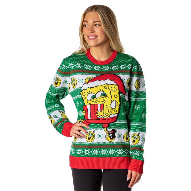 Pop culture ugly Christmas sweater Bioworld Holiday Knit Pullover Sweatshirt for Men and Women