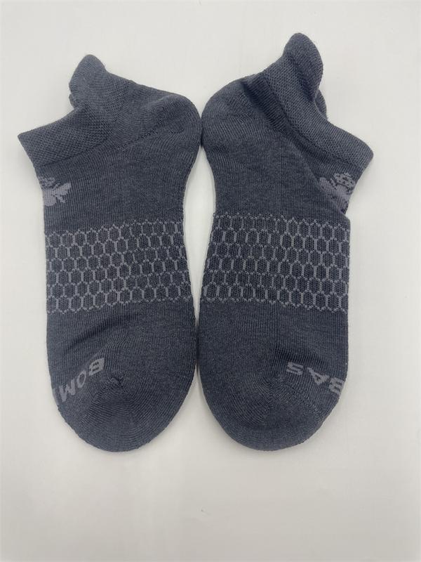 4 Pairs Bombas Honeycomb Men Women's Gray Ankle Sock Size L