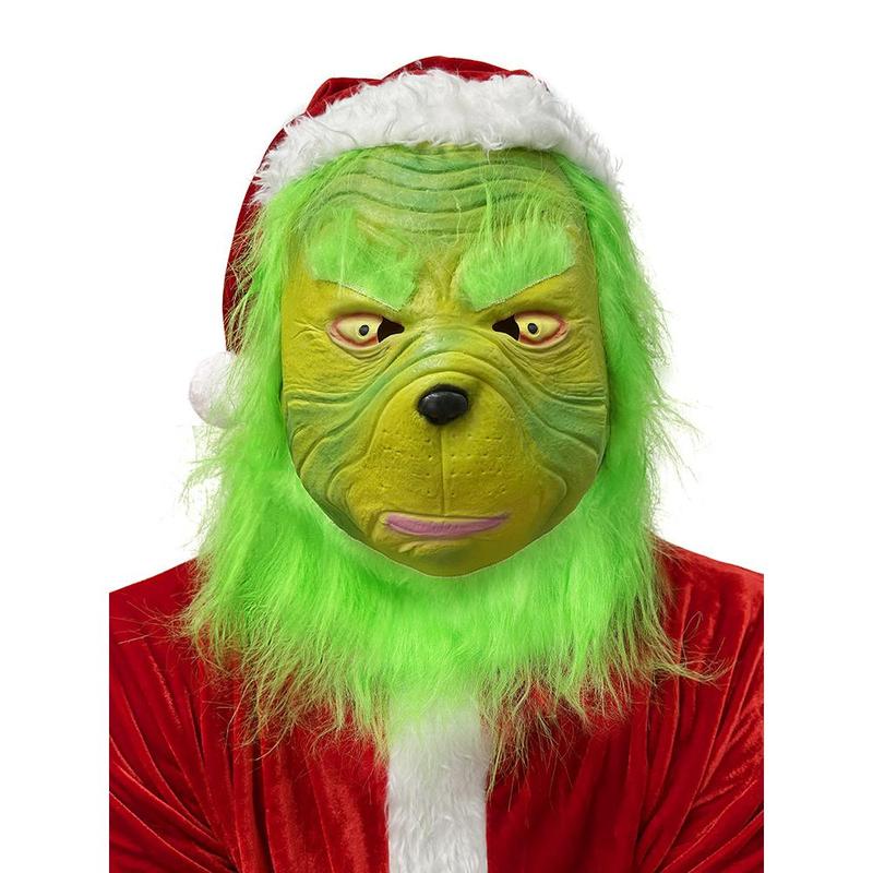 2024 Christmas Costume: Cosplay Outfit for Santa Claus, Grinch the Grinchy Green Monster, & Party Performance Attire Inspired by The Grinch Menswear Clothing