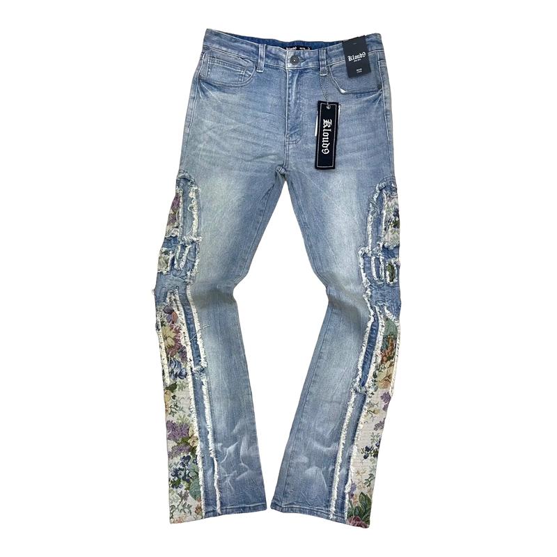 P24241 - Premium Stacked Denim Pants with Tapestry