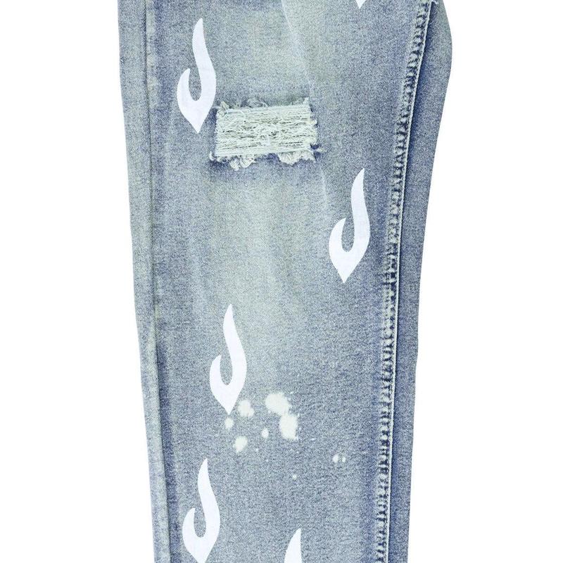 Rising Flame Denim (Blue Wash) Cotton Fabric