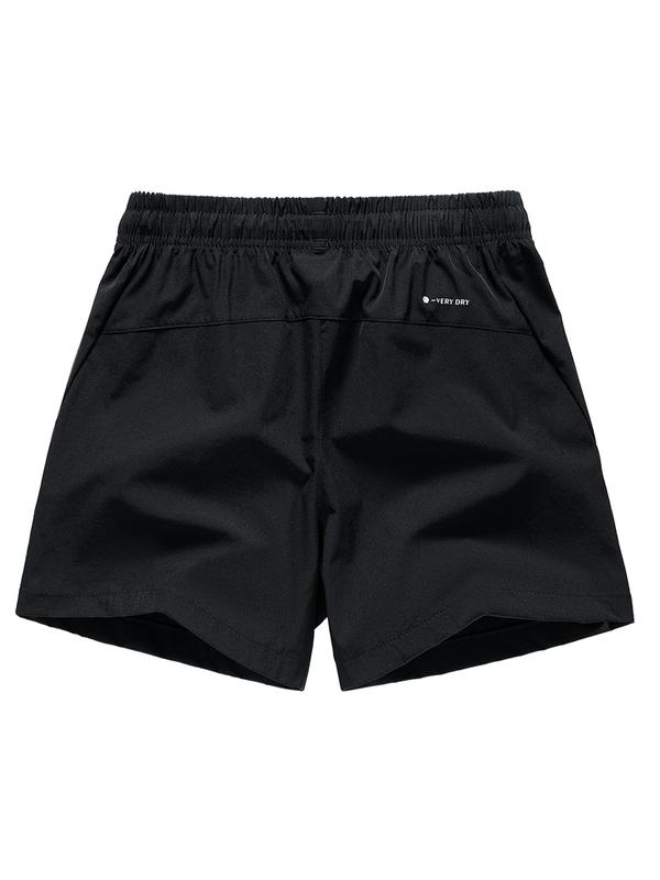 Men's Regular Fit Solid Drawstring Waist Track Shorts, Back To School Summer Outfits, Shorts for Men, Casual Streetwear Elastic Waist Pocket Shorts for Daily Wear,  Mens Shorts Woven Bottoms for All Seasons