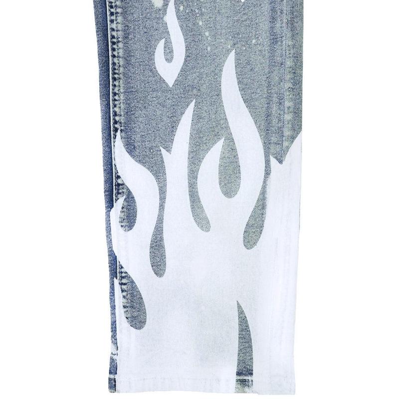 Rising Flame Denim (Blue Wash) Cotton Fabric