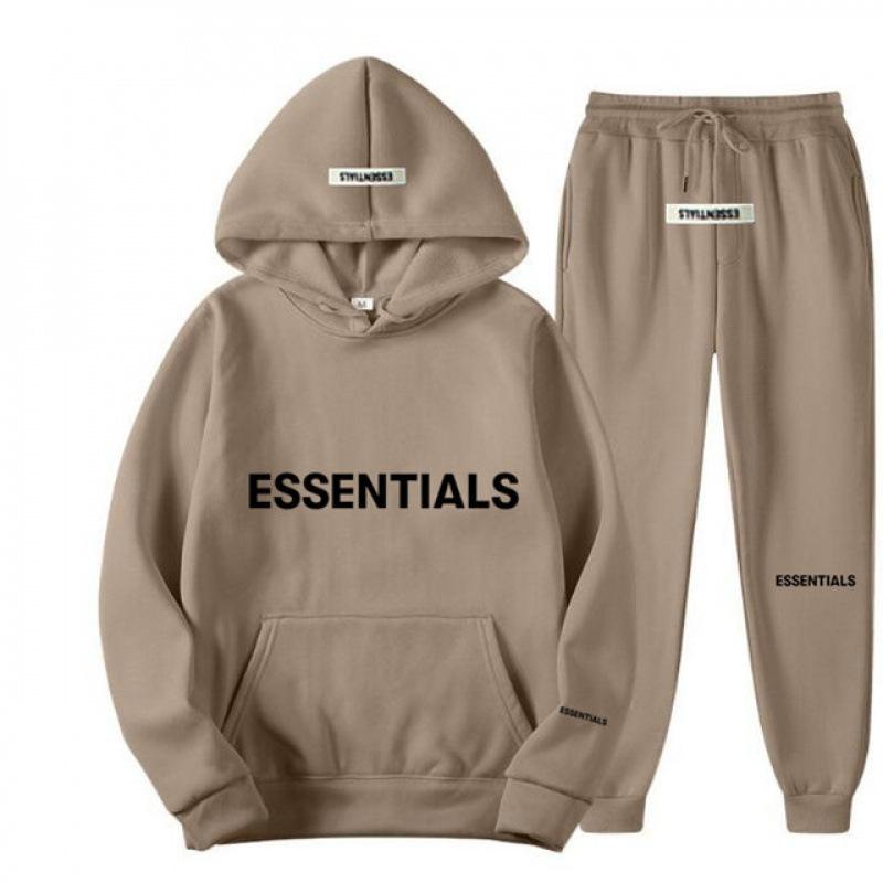 2024 Essentials New Men's and Women's Long Sleeve Sweatshirt Sweatpants Set Pullover Hoodie