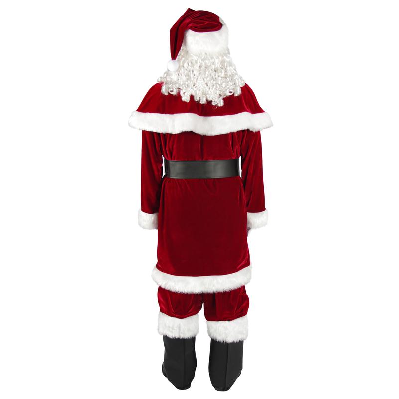 Luxury Suede Adult Santa Claus Clothing Suit 12-Piece Men's Santa Claus Costume