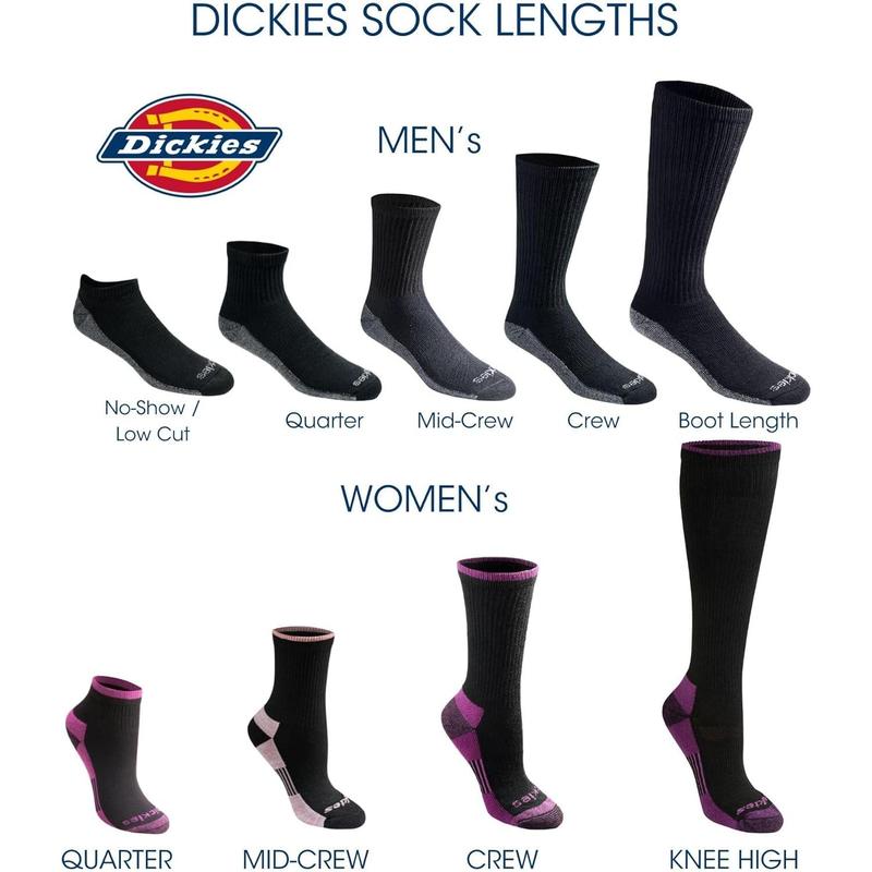 Dickies Men's Dri-Tech Essential Moisture Control Crew Socks, Available in M-XXL (6, 12 Pairs)