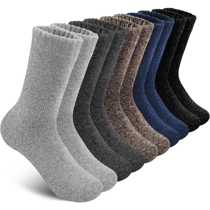 5 Pairs  Socks Mens, Thick Warm Winter Socks, Soft  Hiking Socks, Casual Crew Socks for Men