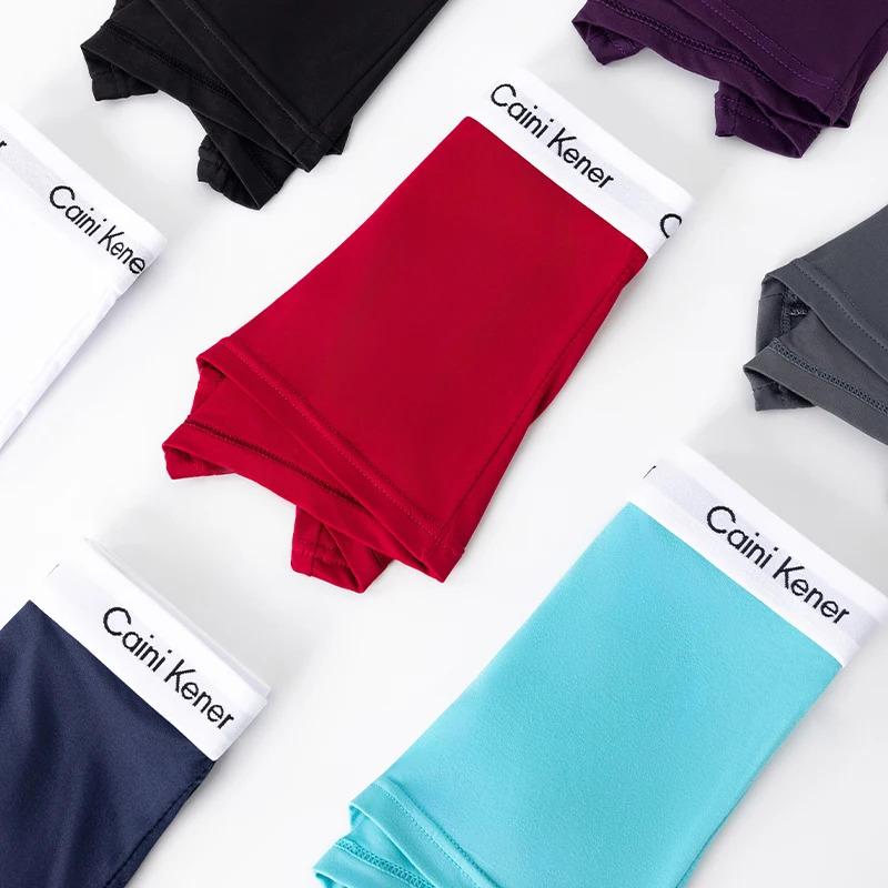 4Pcs Men Boxers Shorts Underpants Underwear 7 Colors Mixing Soft Fashion Sports Casual Menswear Socks