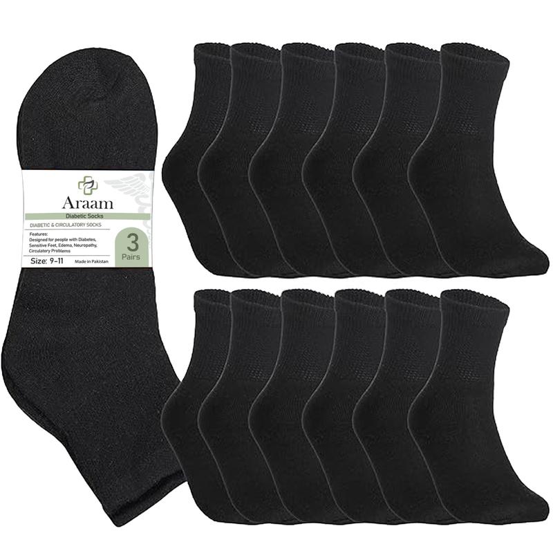 Araam Premium Cotton Ankle Socks For Men & Women - Comfortable, Seamless, Non-Binding Socks For Diabetics, Pregnancy, Nurses, Athletic, & All-Day Wear