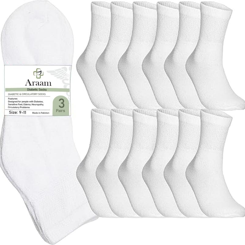 Araam Premium Cotton Ankle Socks For Men & Women - Comfortable, Seamless, Non-Binding Socks For Diabetics, Pregnancy, Nurses, Athletic, & All-Day Wear