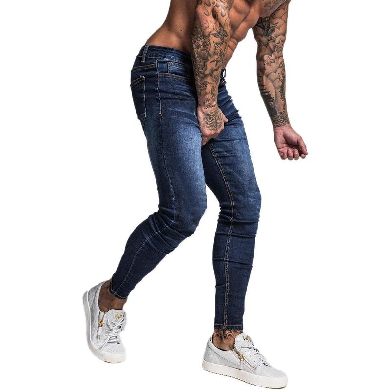 Men's Skinny Jeans Stretch Ripped Tapered Leg