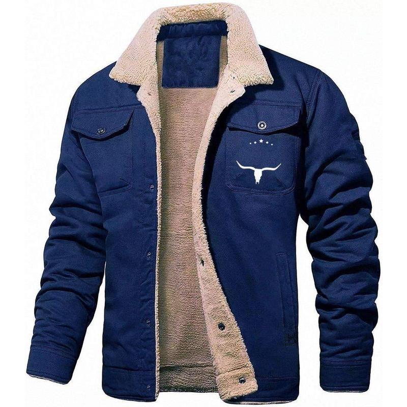 Bullhorns Men's Fleece-lined Cotton Casual Jacket