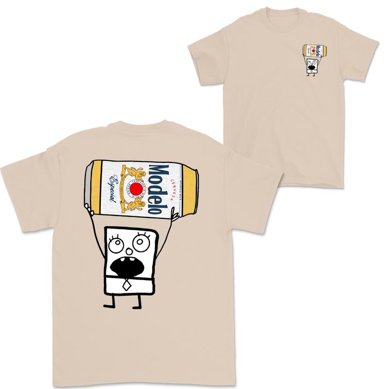 Doodlebob Modelo Beer Essential 2 Sided T-Shirt  Funny Drinking T-Shirt  Summer T-Shirt  Full Color  Unisex  Perfect Gift for Men & Women Menswear Top