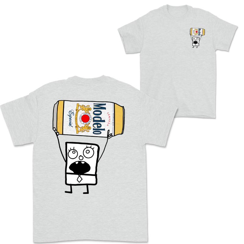 Doodlebob Modelo Beer Essential 2 Sided T-Shirt  Funny Drinking T-Shirt  Summer T-Shirt  Full Color  Unisex  Perfect Gift for Men & Women Menswear Top