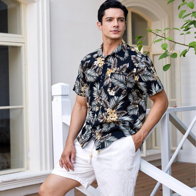 Hawaiian Shirt for Men Short Sleeve Button Down Shirt Men Casual Summer Tropical Beach Aloha Shirts for Men Hawaii Party Menswear Top Menswear Top