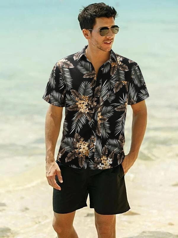 Hawaiian Shirt for Men Short Sleeve Button Down Shirt Men Casual Summer Tropical Beach Aloha Shirts for Men Hawaii Party Menswear Top Menswear Top