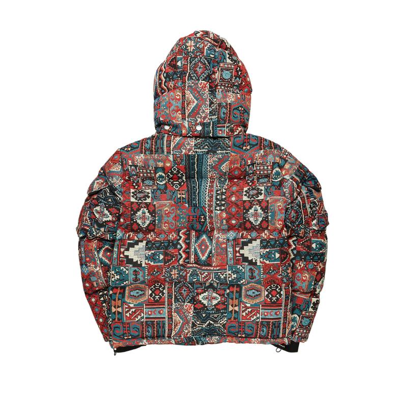 Nard Red Multi Tapestry Puffer Jacket