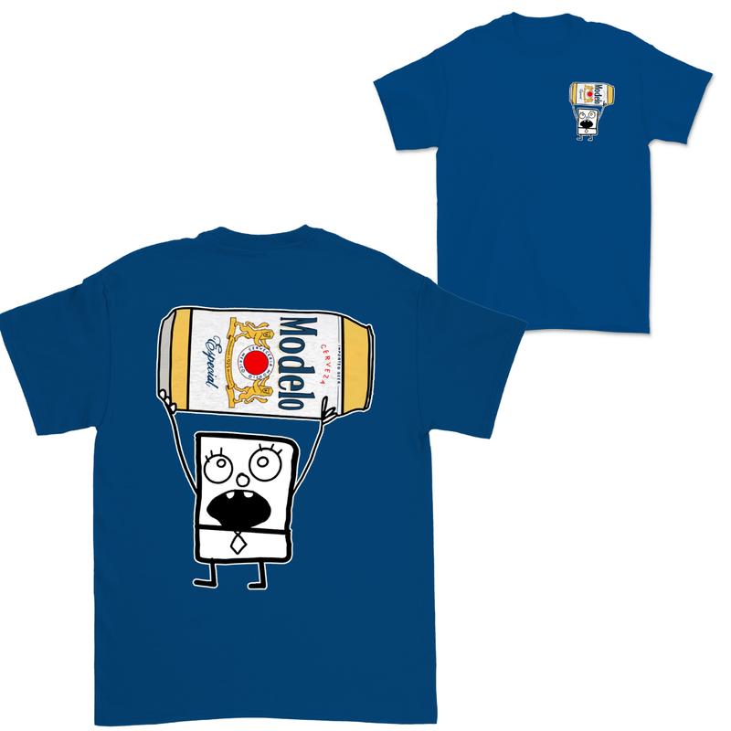 Doodlebob Modelo Beer Essential 2 Sided T-Shirt  Funny Drinking T-Shirt  Summer T-Shirt  Full Color  Unisex  Perfect Gift for Men & Women Menswear Top