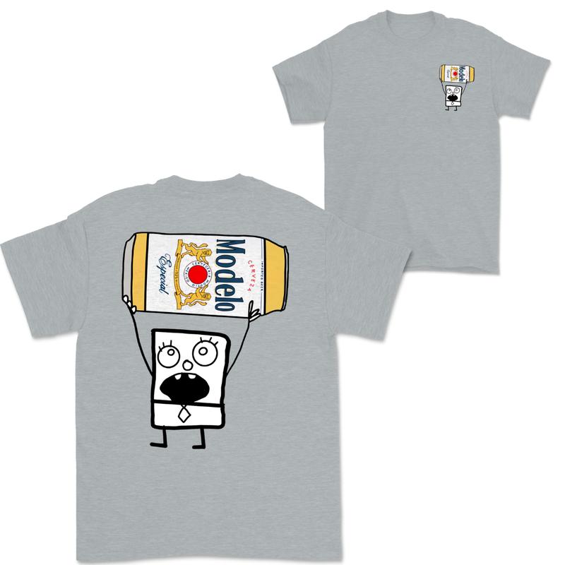 Doodlebob Modelo Beer Essential 2 Sided T-Shirt  Funny Drinking T-Shirt  Summer T-Shirt  Full Color  Unisex  Perfect Gift for Men & Women Menswear Top