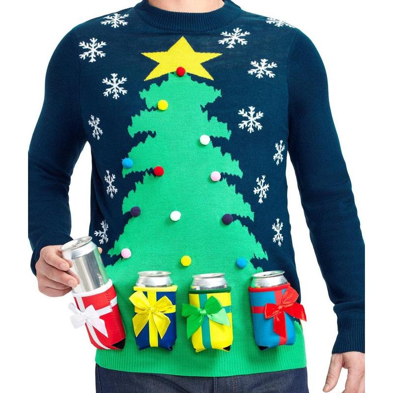 Men's Christmas Tree with Beer Holsters Ugly Christmas Sweater