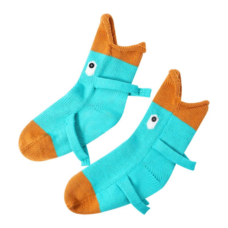 Unisex Knit Funny Animal Crocodile Socks Novelty Shark Crocodile Floor Socks Wool Winter Warm Thick Casual Sock