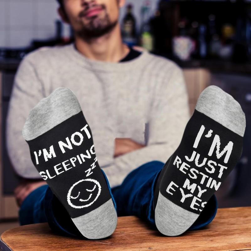 Birthday Gifts for Dad Stocking Stuffers for Men Husband Grandpa, I'm Not Sleeping I'm Just Resting My Eyes Socks, Stocking Stuffers, Christmas Gifts, White Elephant Gifts